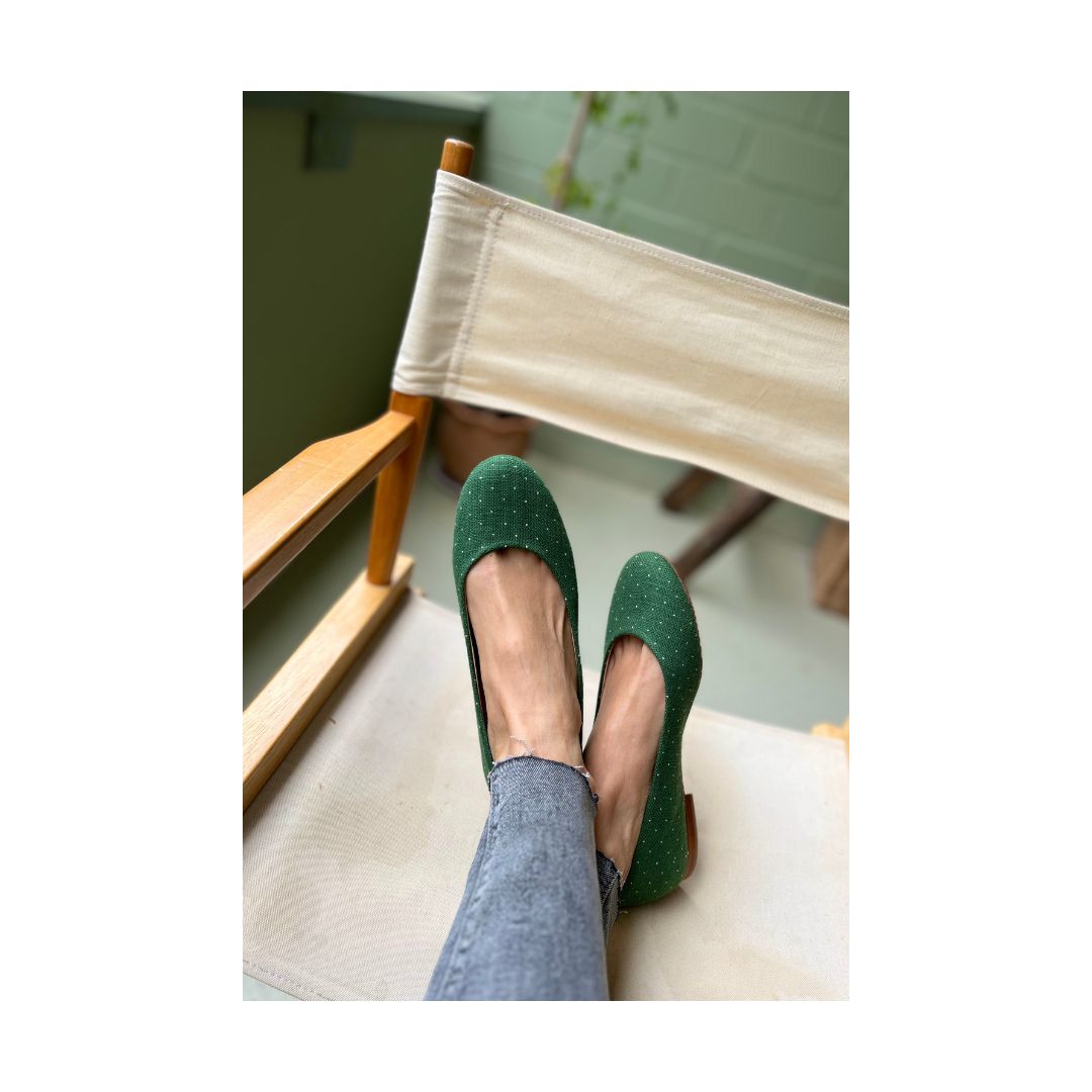Klassische Ballerinas Schuhe aus Baumwolle in blau