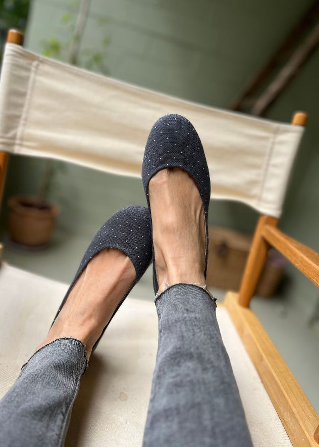 Klassische Ballerinas Schuhe aus Baumwolle in grau